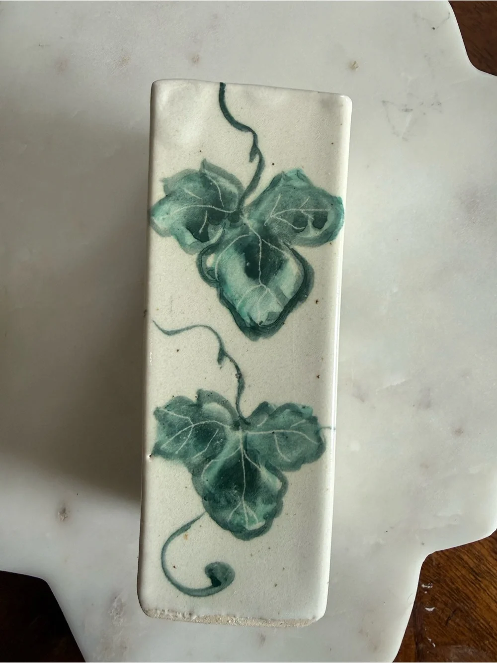 Vintage Mini Utensil & Spoon Holder W/ Ivy Motif